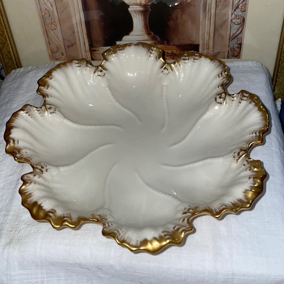 Lenox Accents Vintage Lenox Leaf Shaped Bowlivory24k Rim Candy Dish
